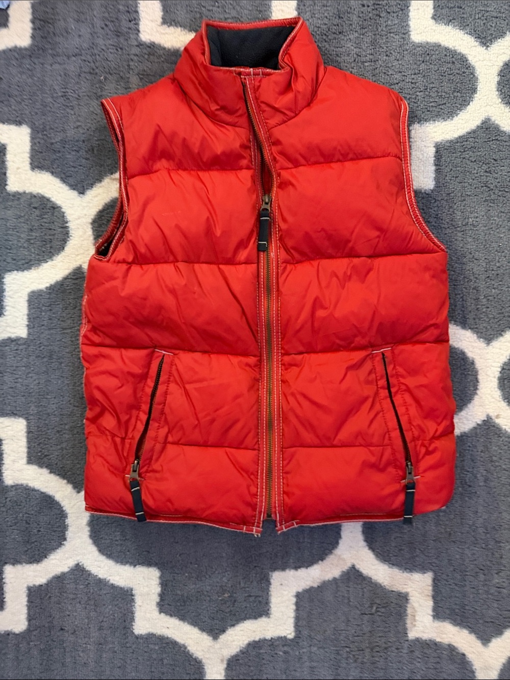 Mini Boden Red Quilted Puffer Vest